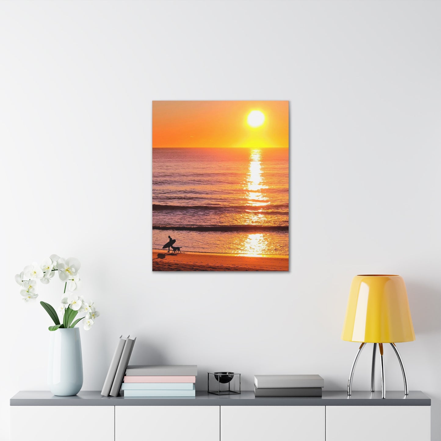 Sunrise Surfer Canvas Print
