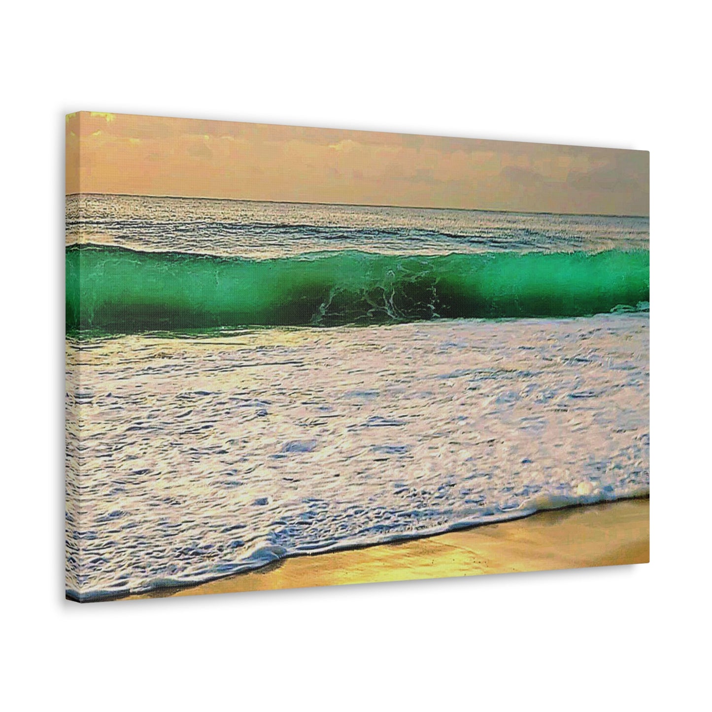 One Mile Green & Gold Canvas Print