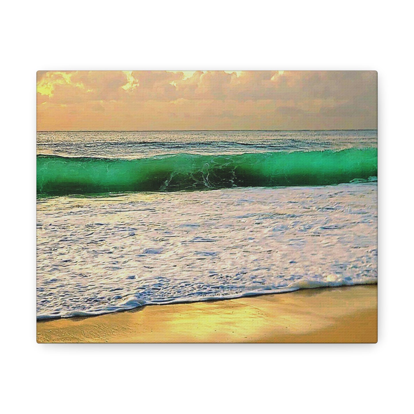 One Mile Green & Gold Canvas Print