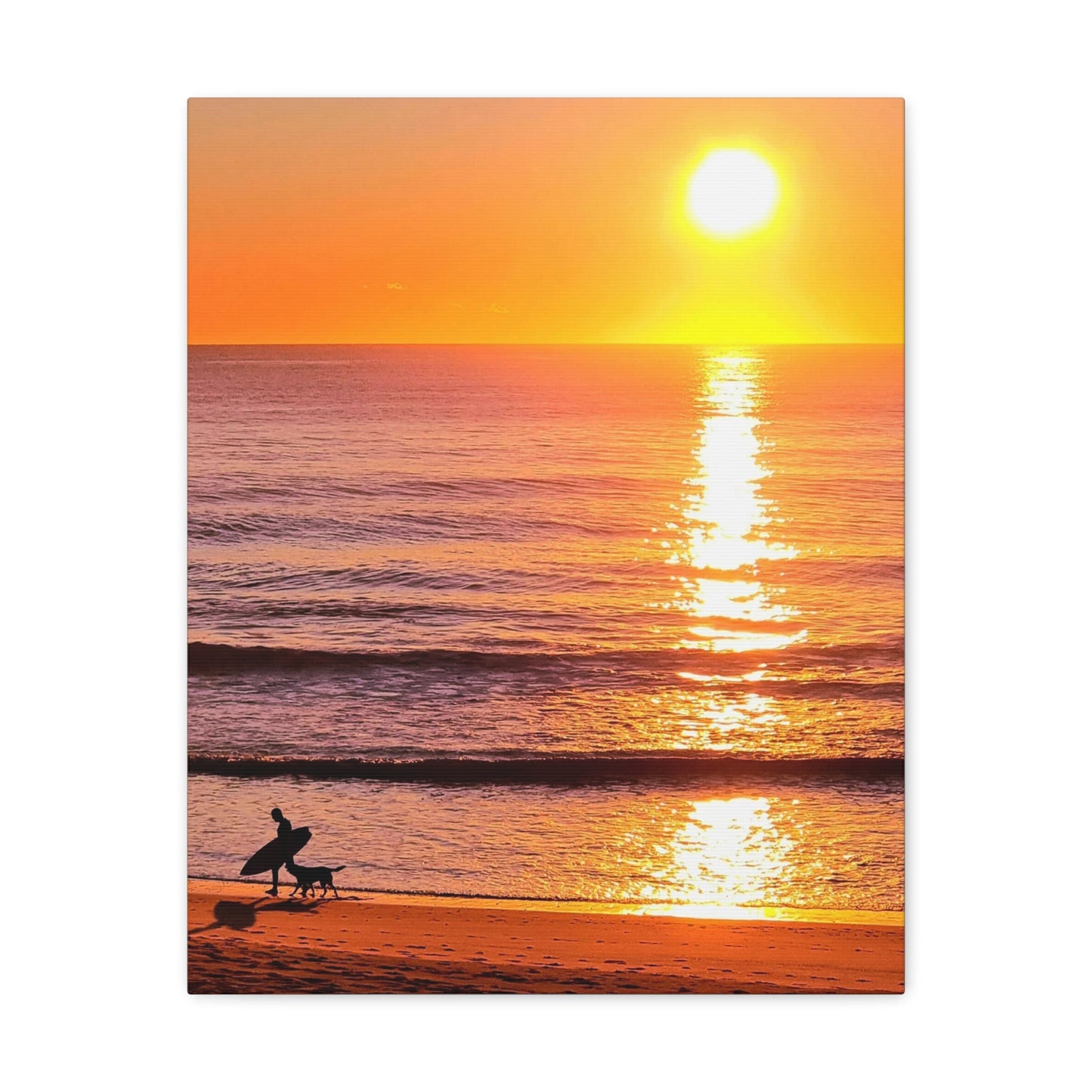 Sunrise Surfer Canvas Print