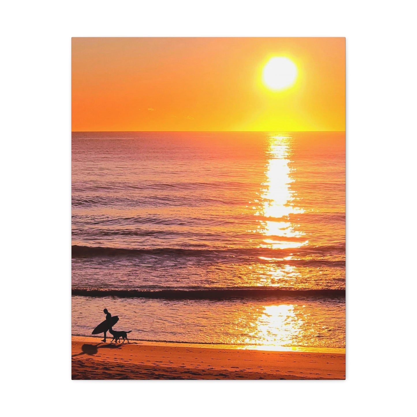 Sunrise Surfer Canvas Print