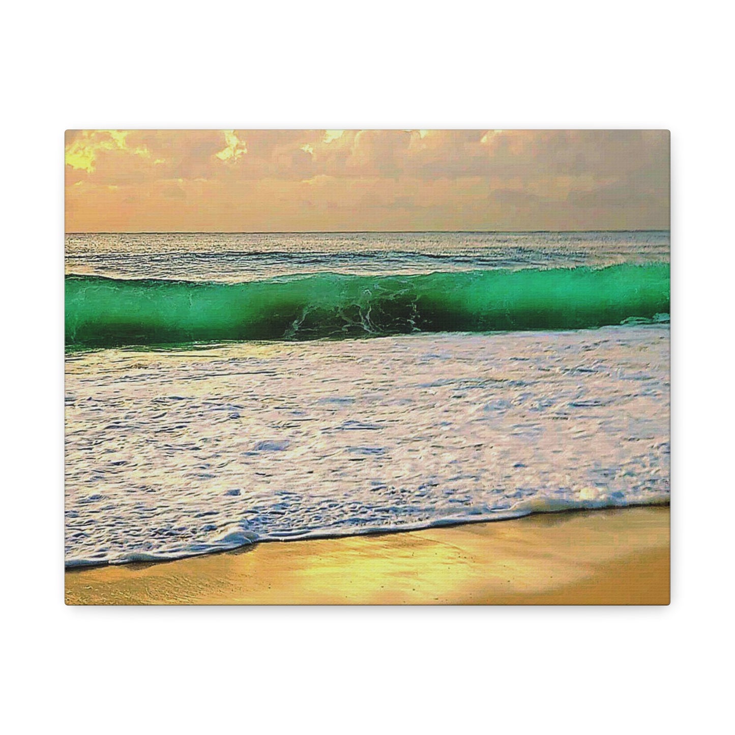 One Mile Green & Gold Canvas Print