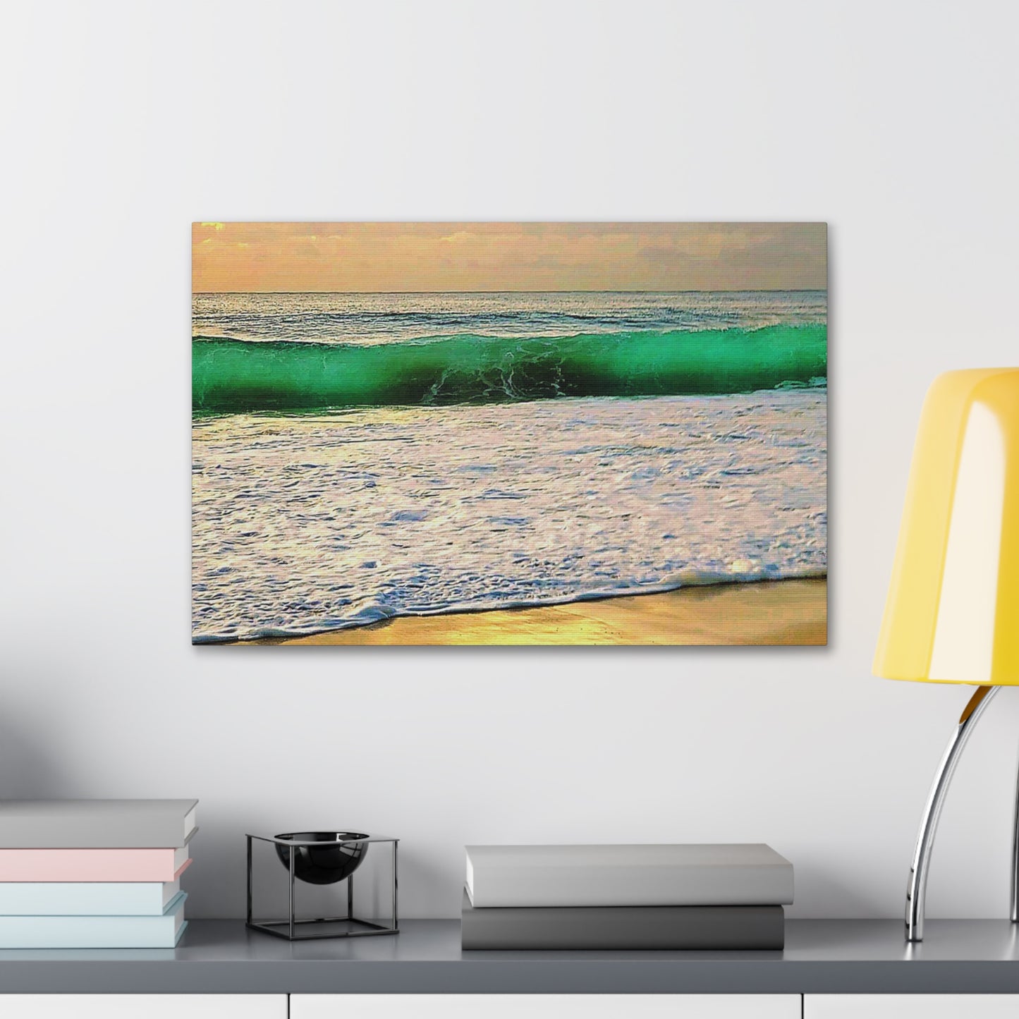 One Mile Green & Gold Canvas Print