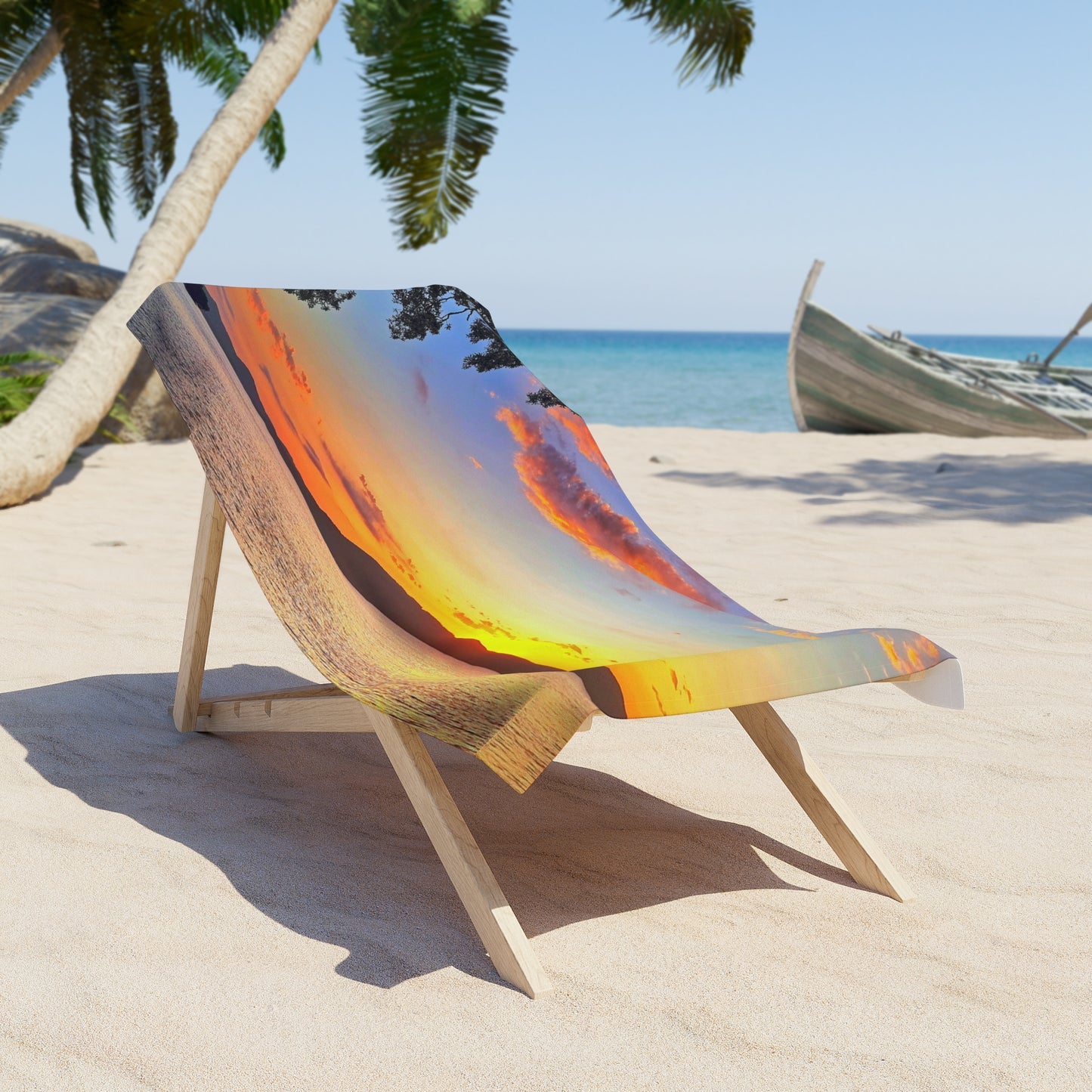 Sunset Lake Beach Towel