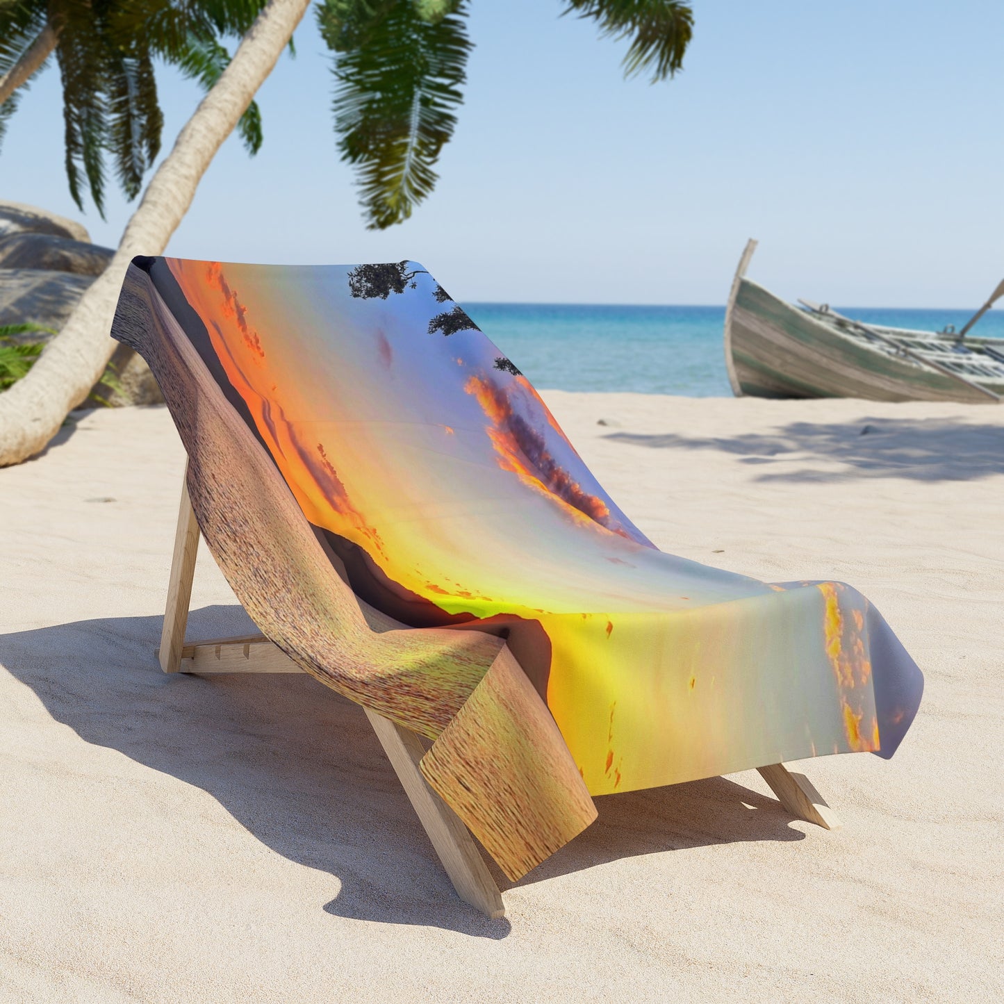 Sunset Lake Beach Towel