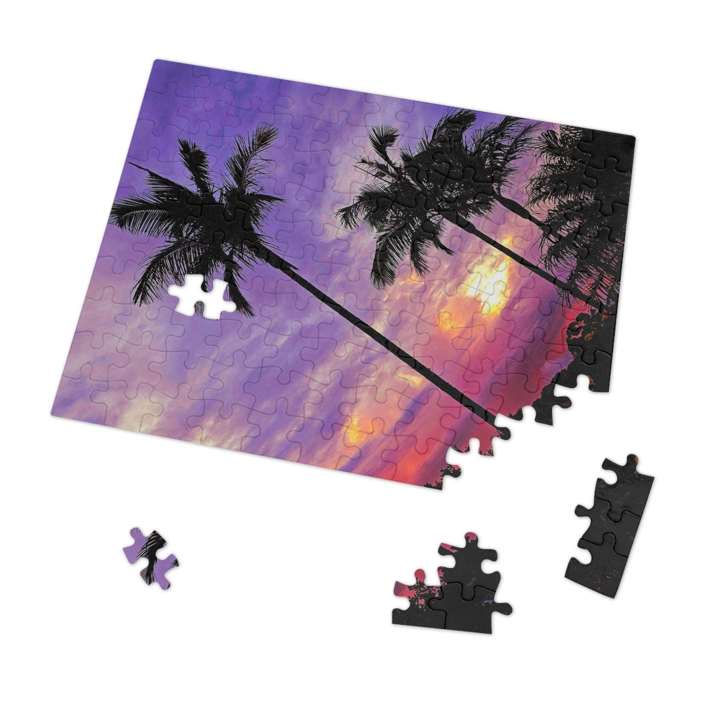 Palm Purple Sunset Jigsaw Puzzle