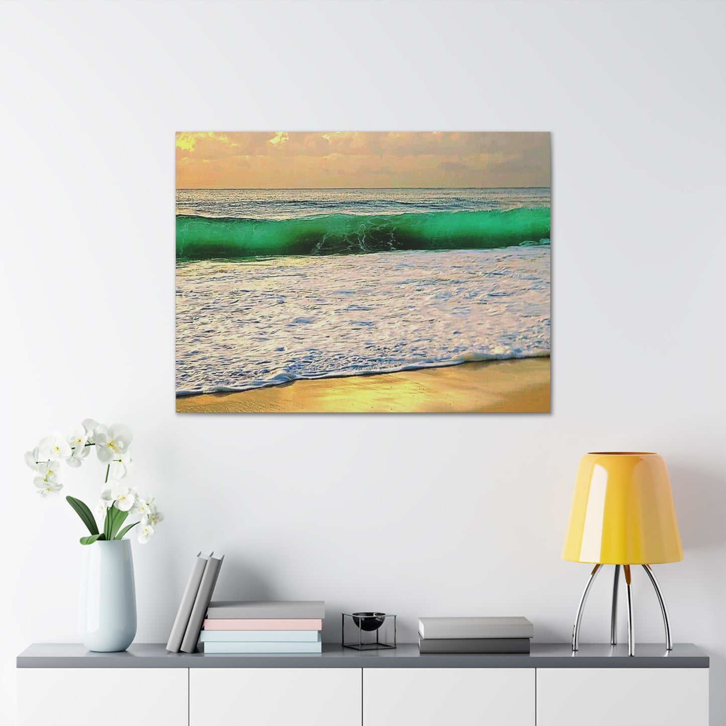 One Mile Green & Gold Canvas Print