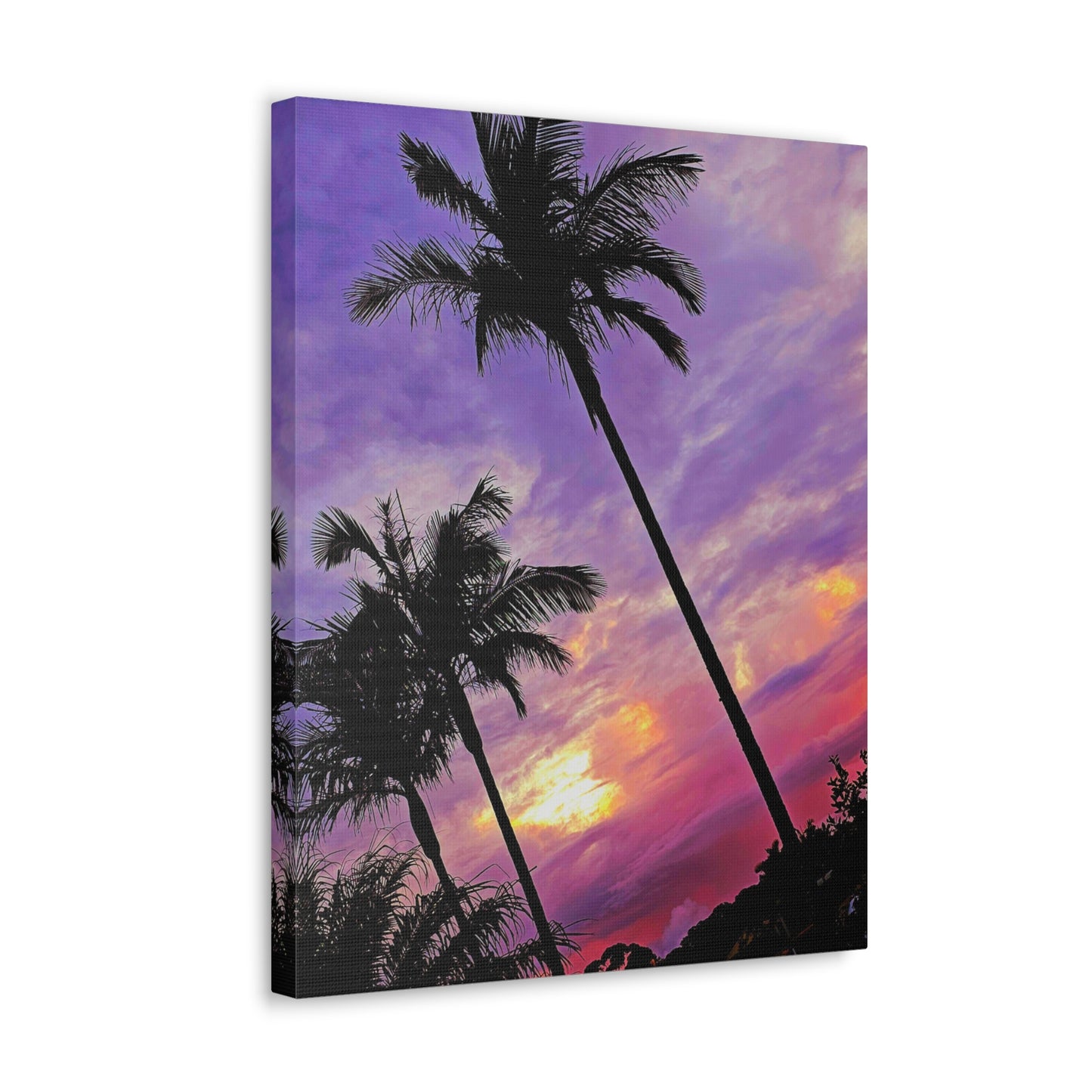 Palm Purple Sunset Canvas Print