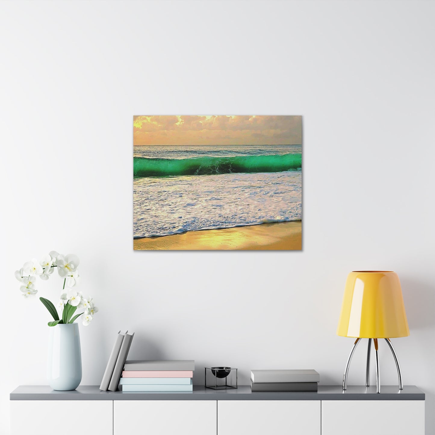 One Mile Green & Gold Canvas Print