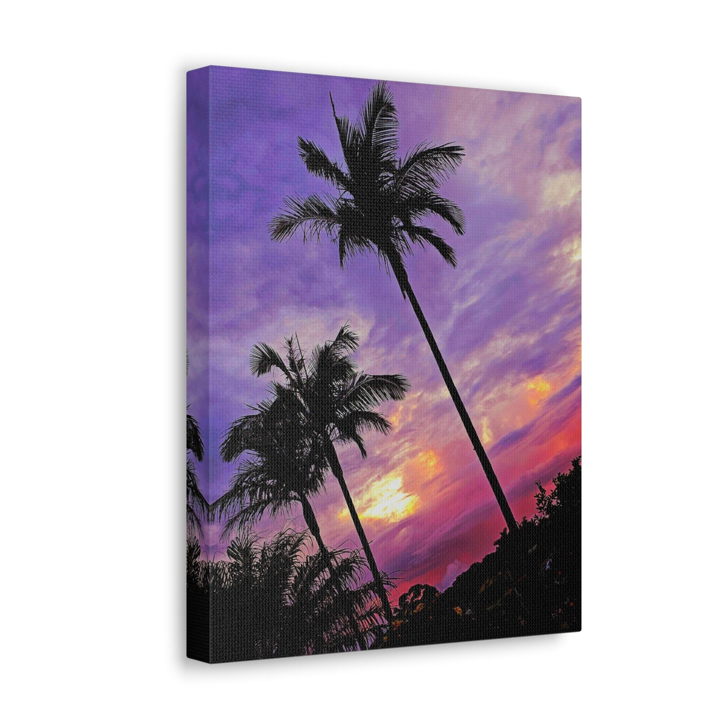 Palm Purple Sunset Canvas Print