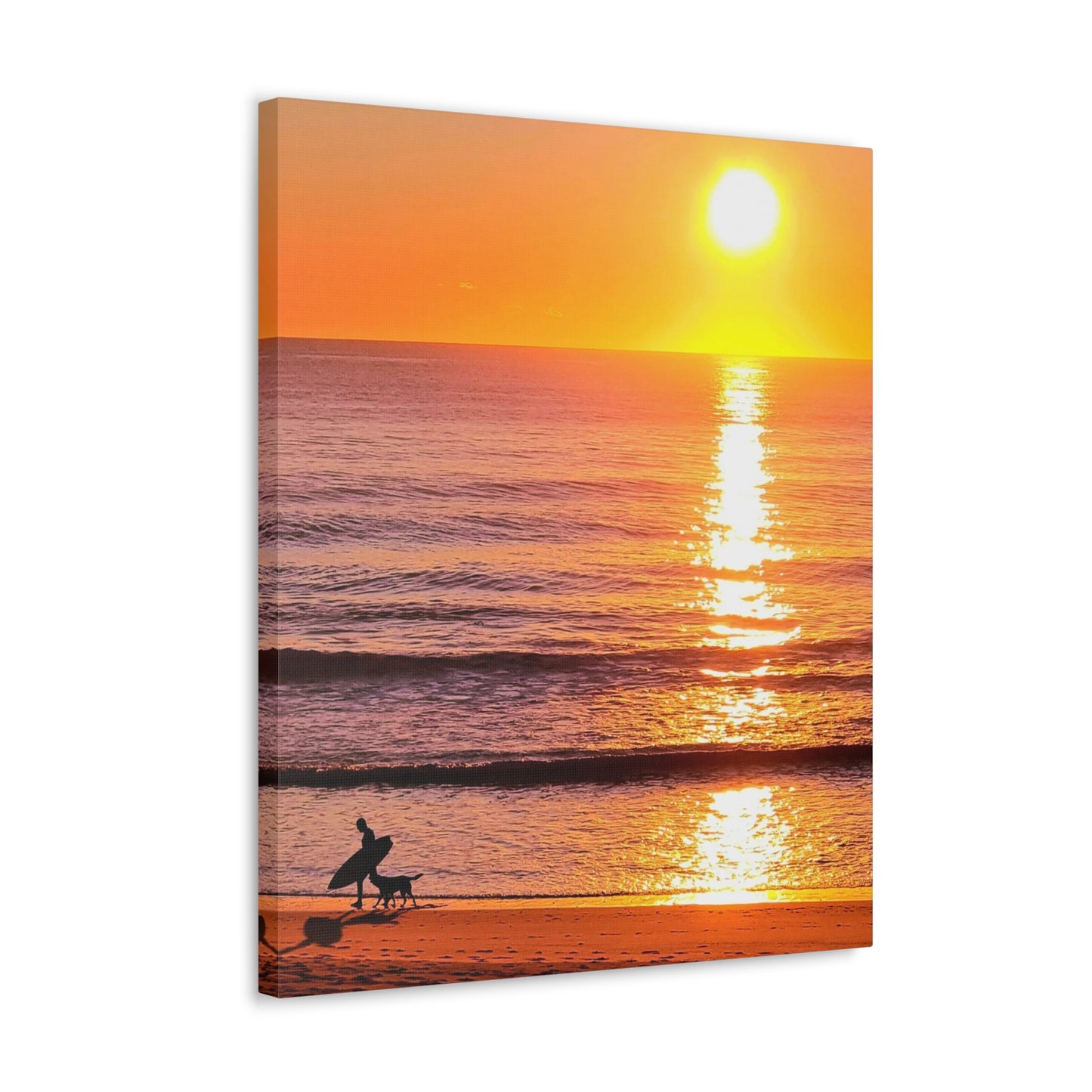 Sunrise Surfer Canvas Print