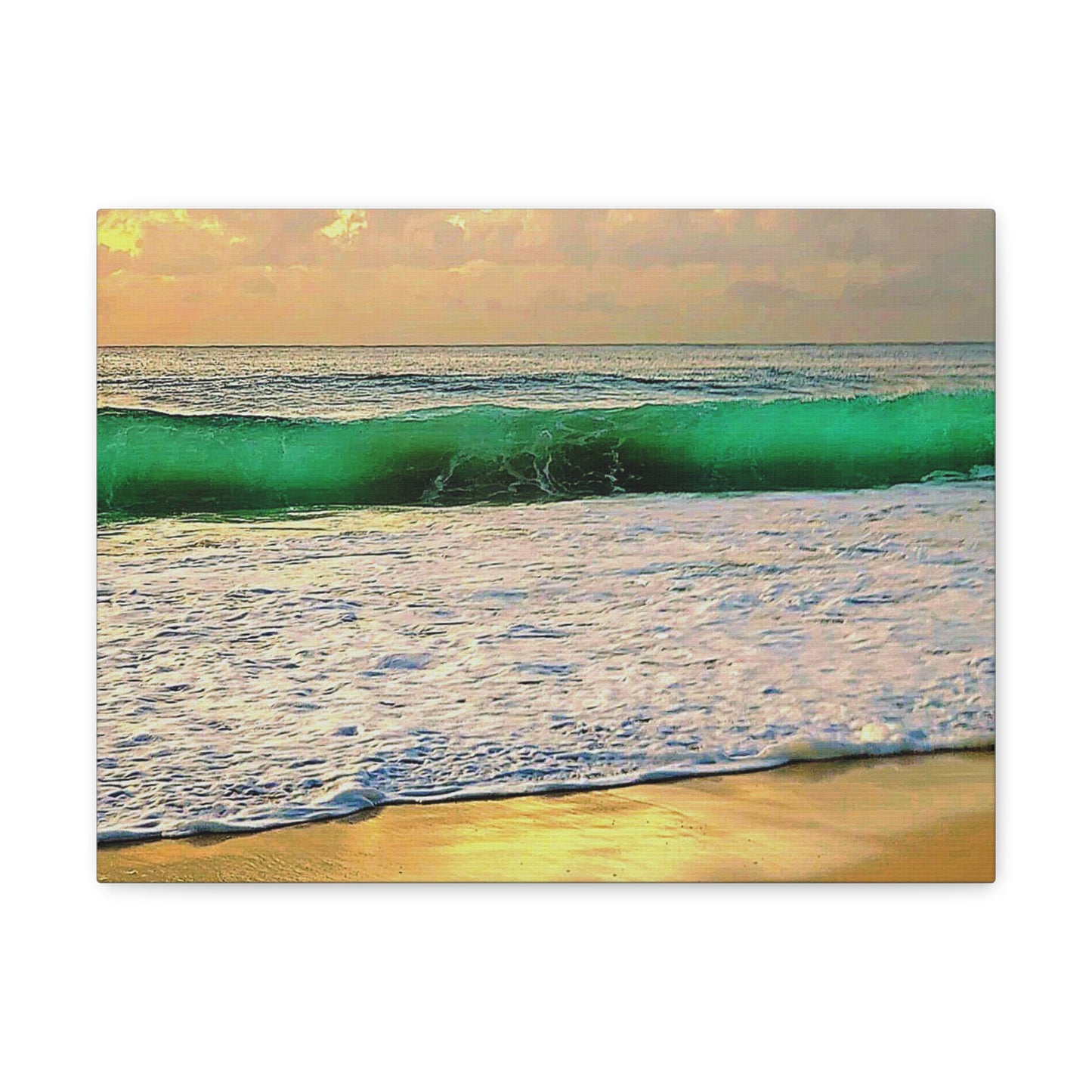 One Mile Green & Gold Canvas Print
