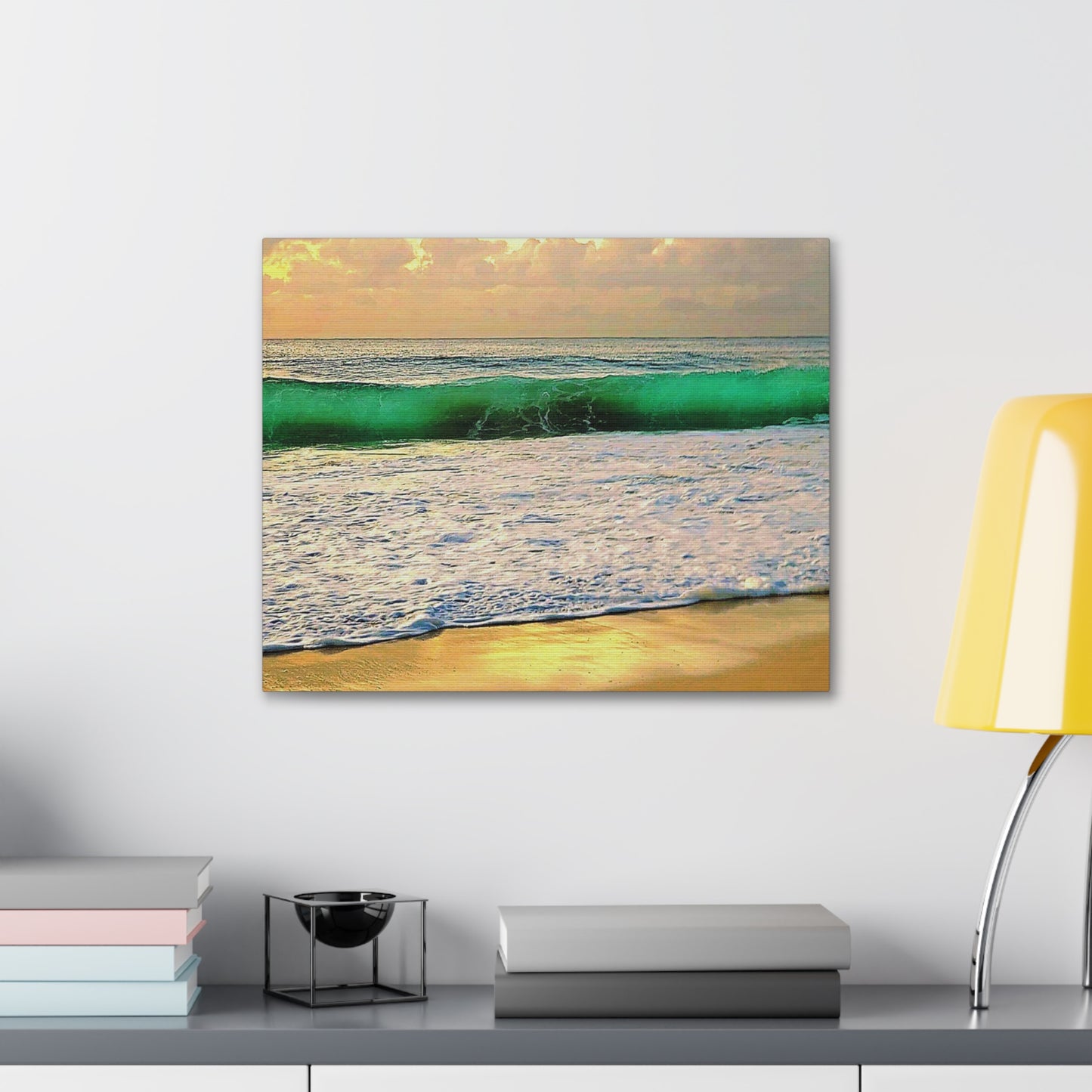 One Mile Green & Gold Canvas Print