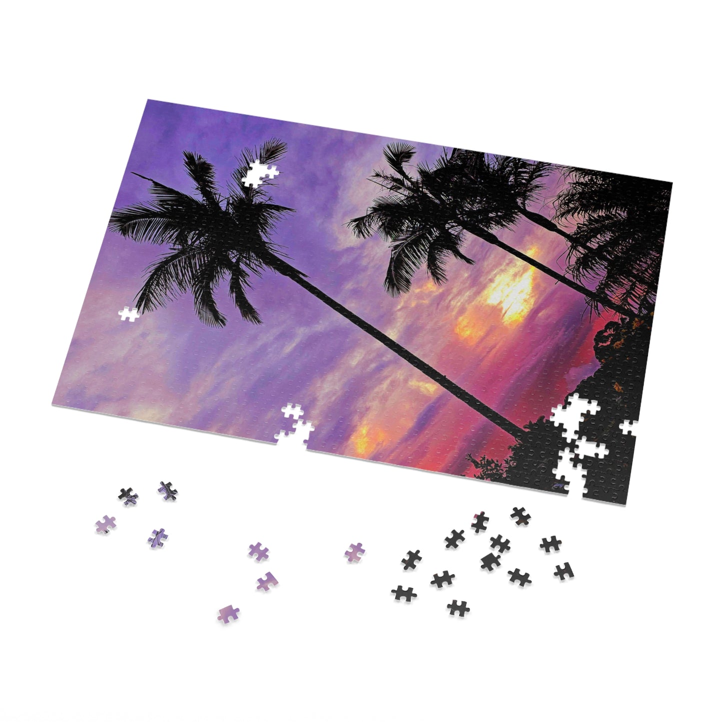 Palm Purple Sunset Jigsaw Puzzle