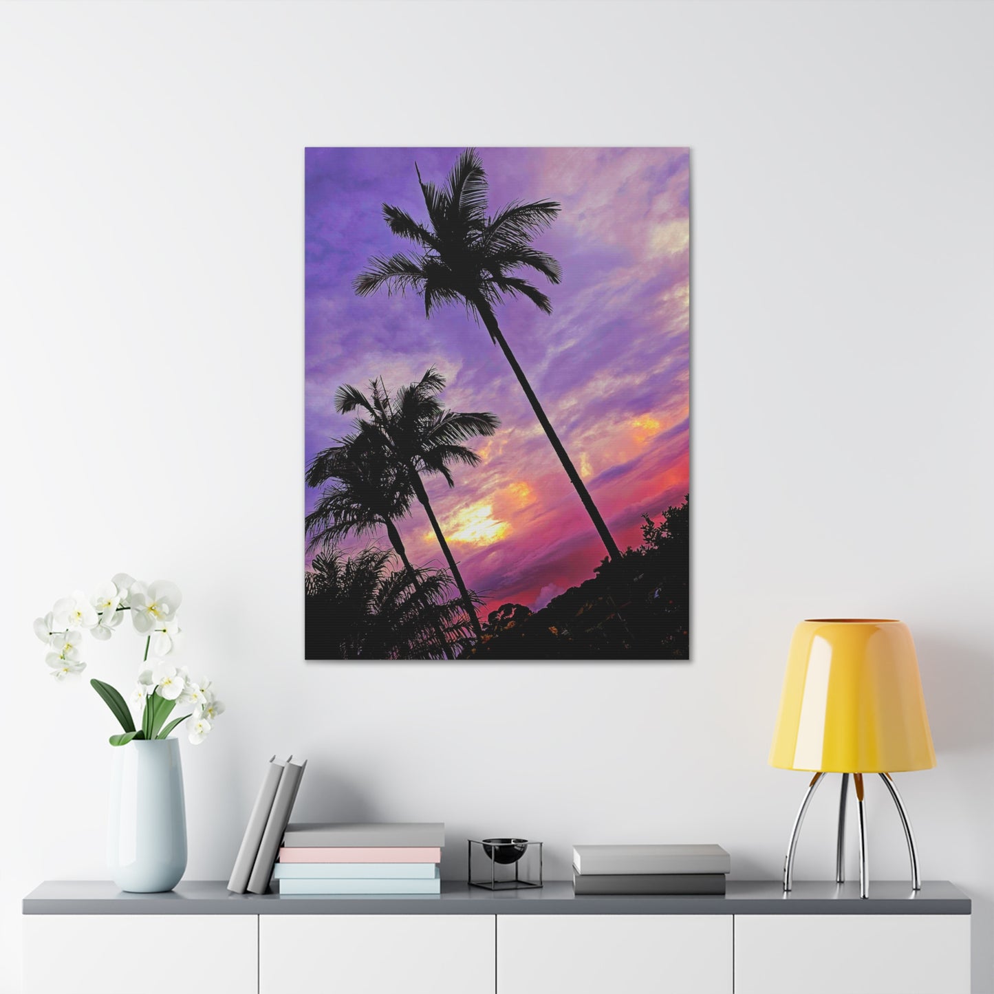 Palm Purple Sunset Canvas Print