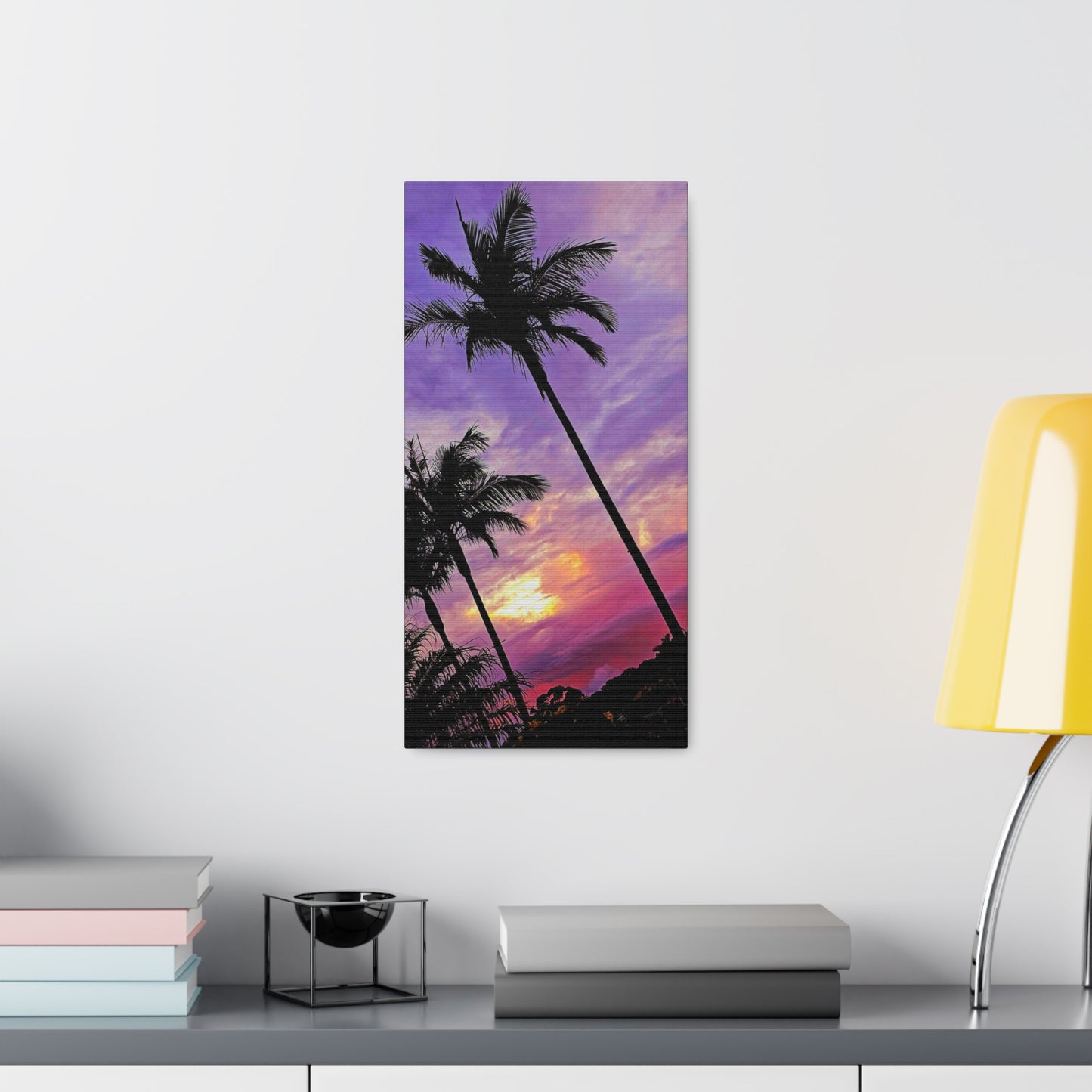 Palm Purple Sunset Canvas Print