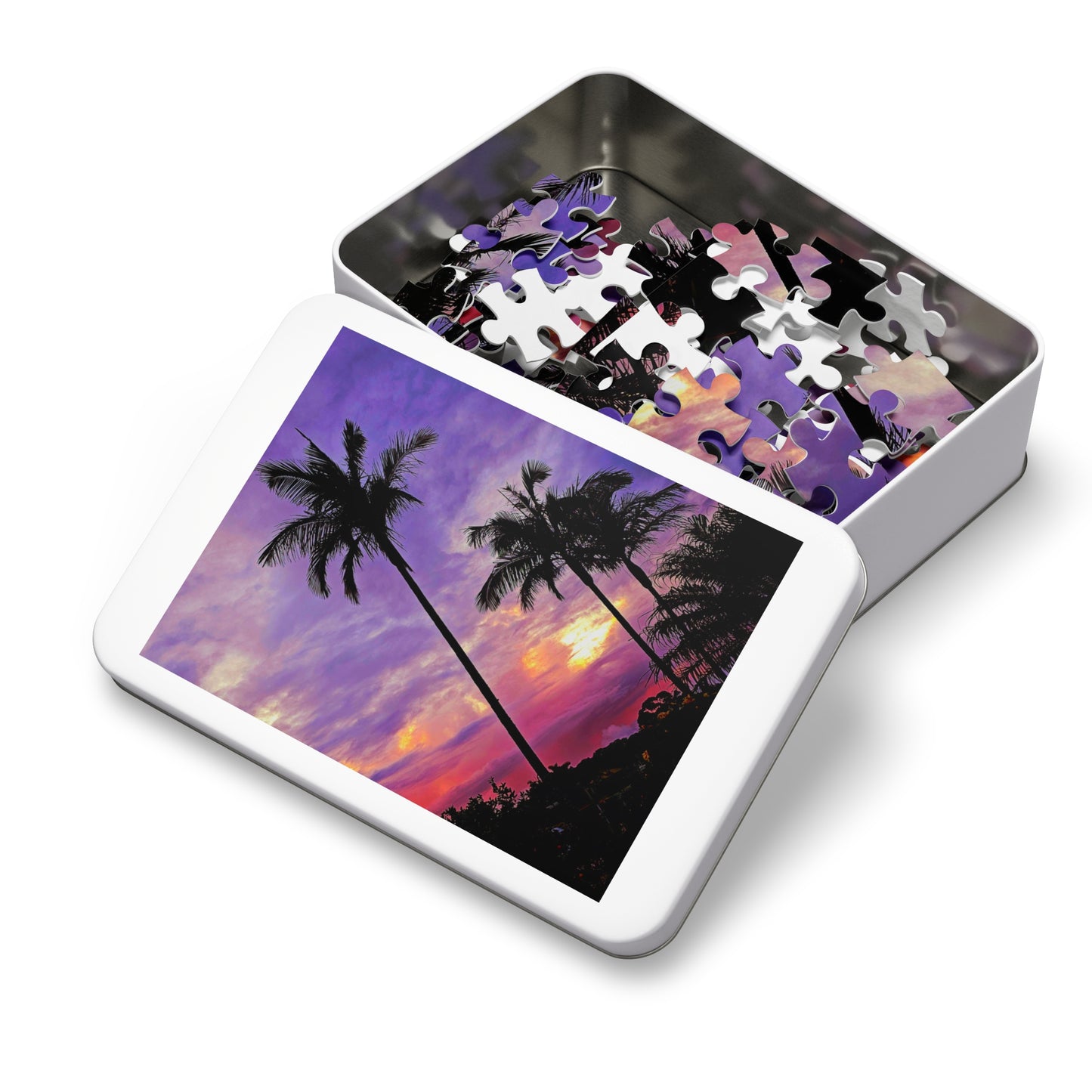 Palm Purple Sunset Jigsaw Puzzle