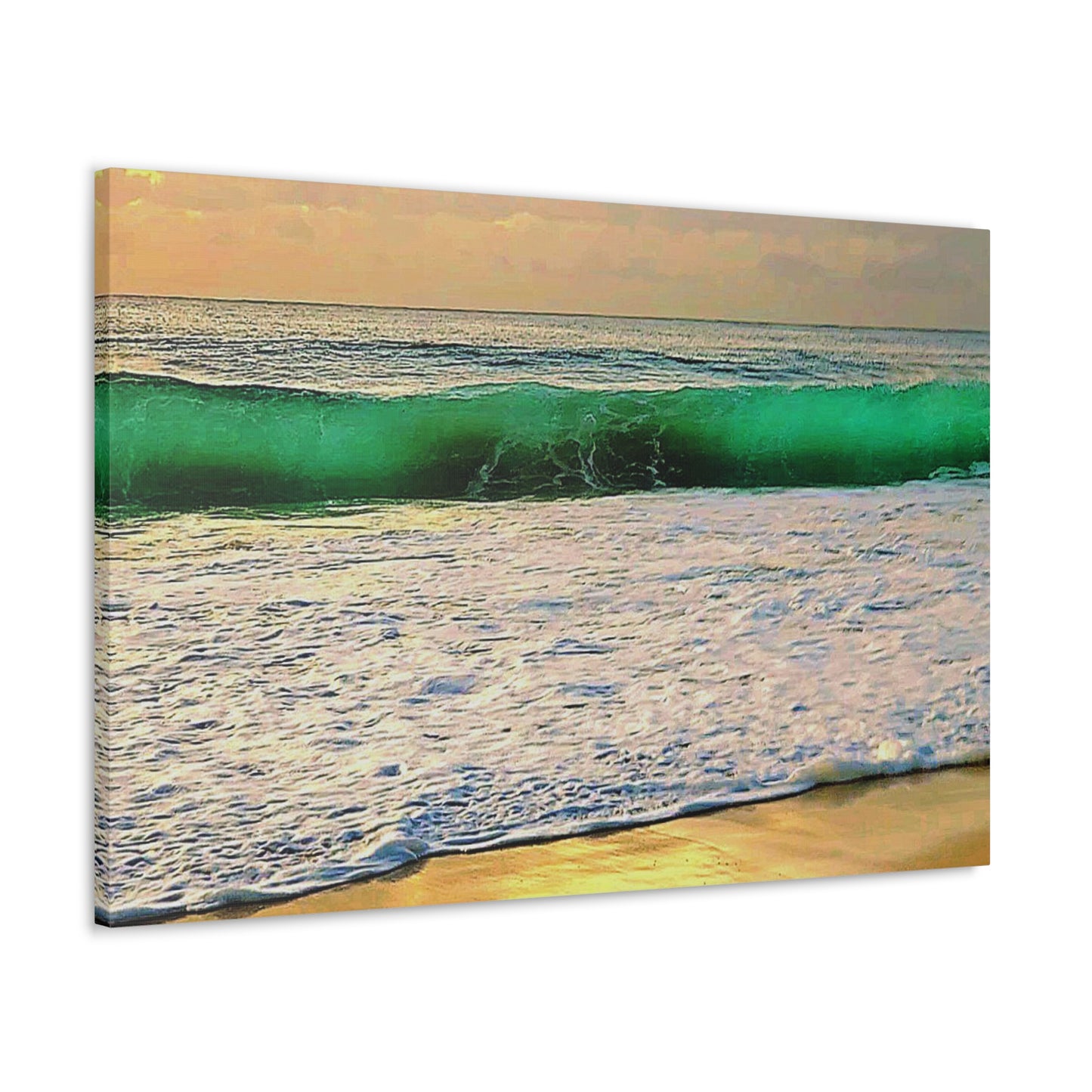 One Mile Green & Gold Canvas Print