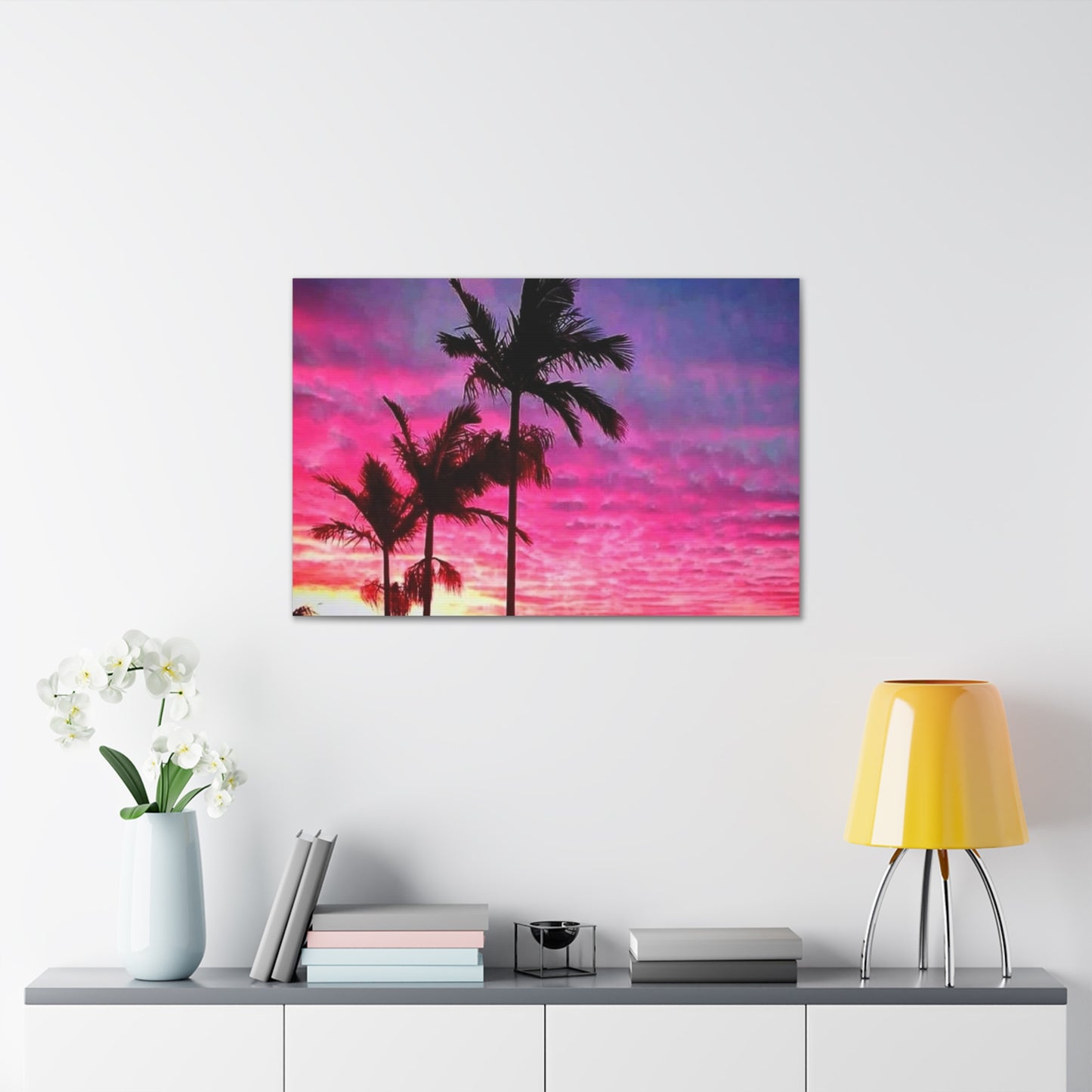 Cloudy Palms Canvas Print