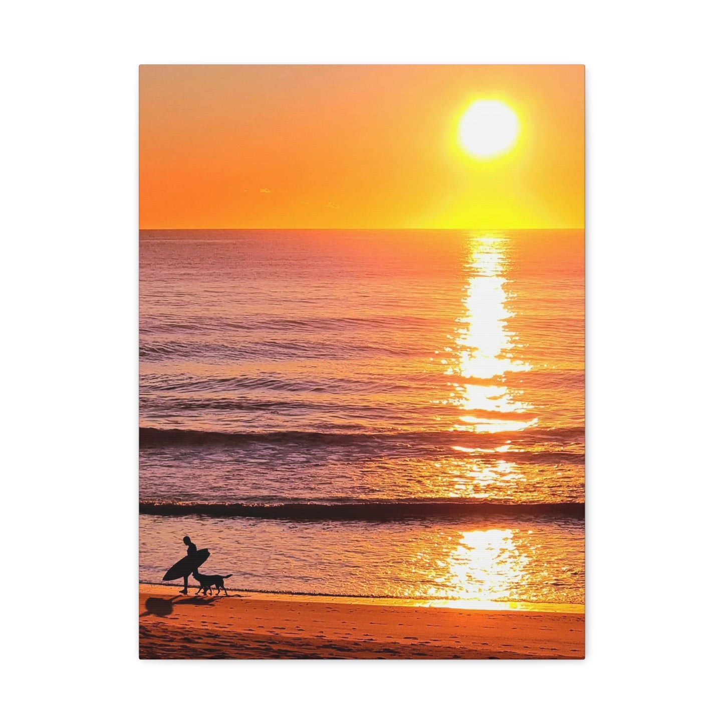 Sunrise Surfer Canvas Print
