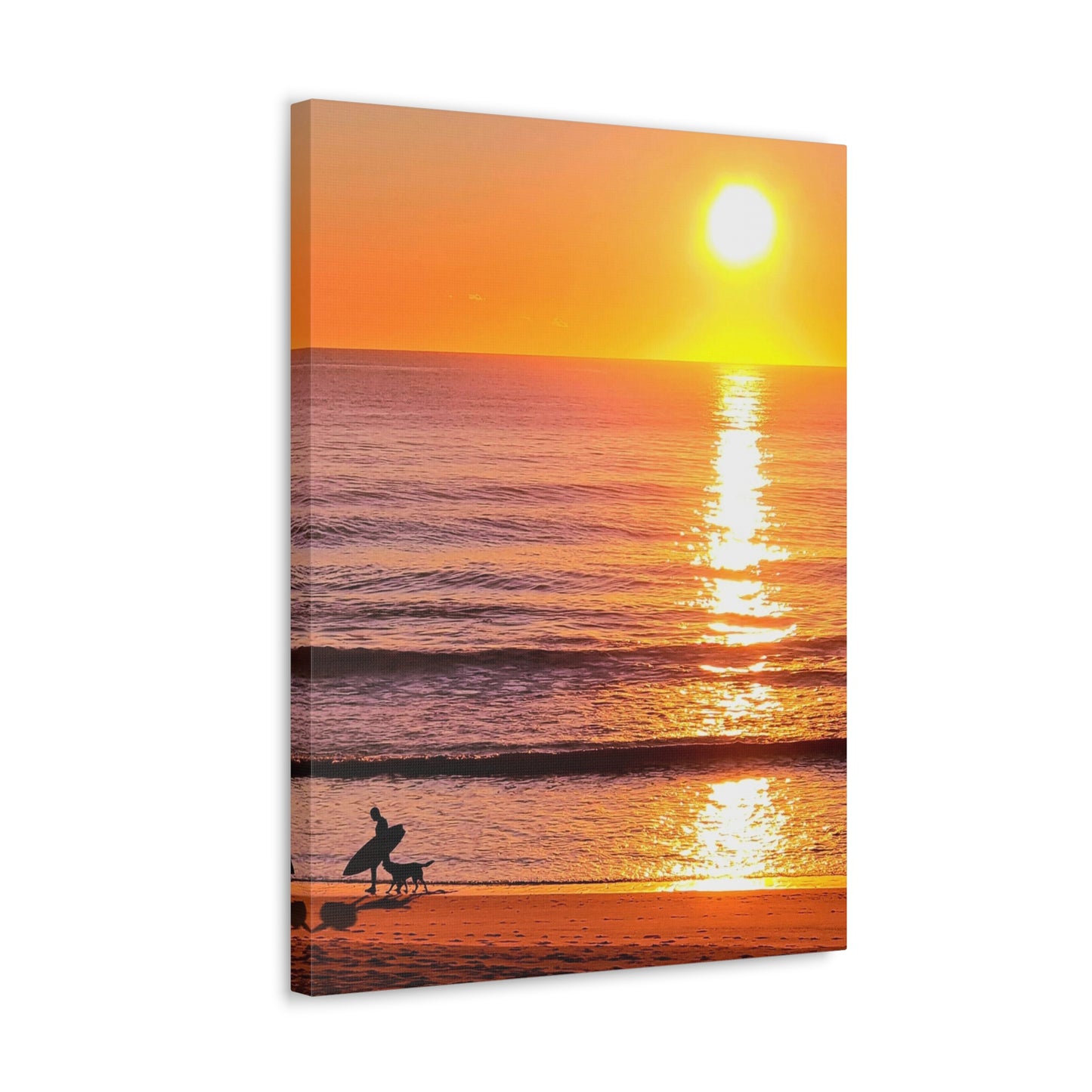 Sunrise Surfer Canvas Print