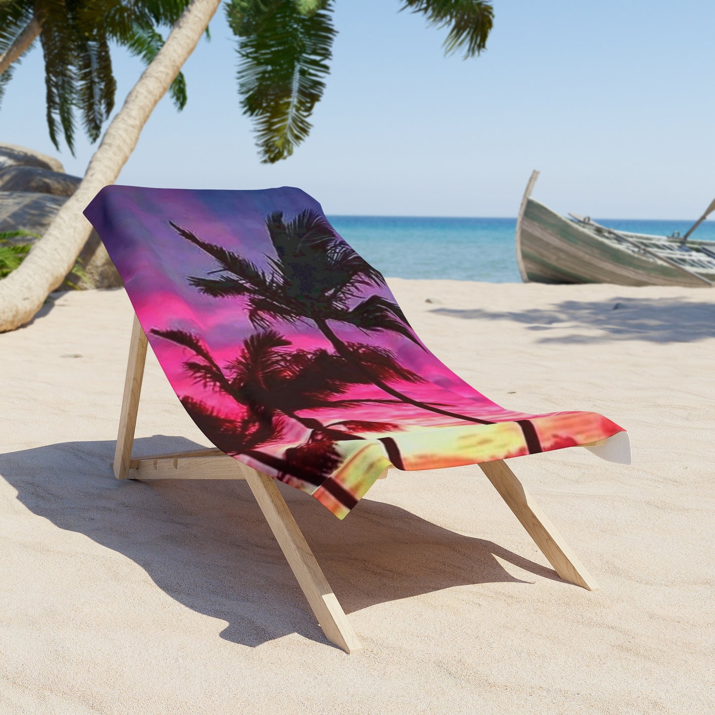 Cloudy Palms Beach Towel