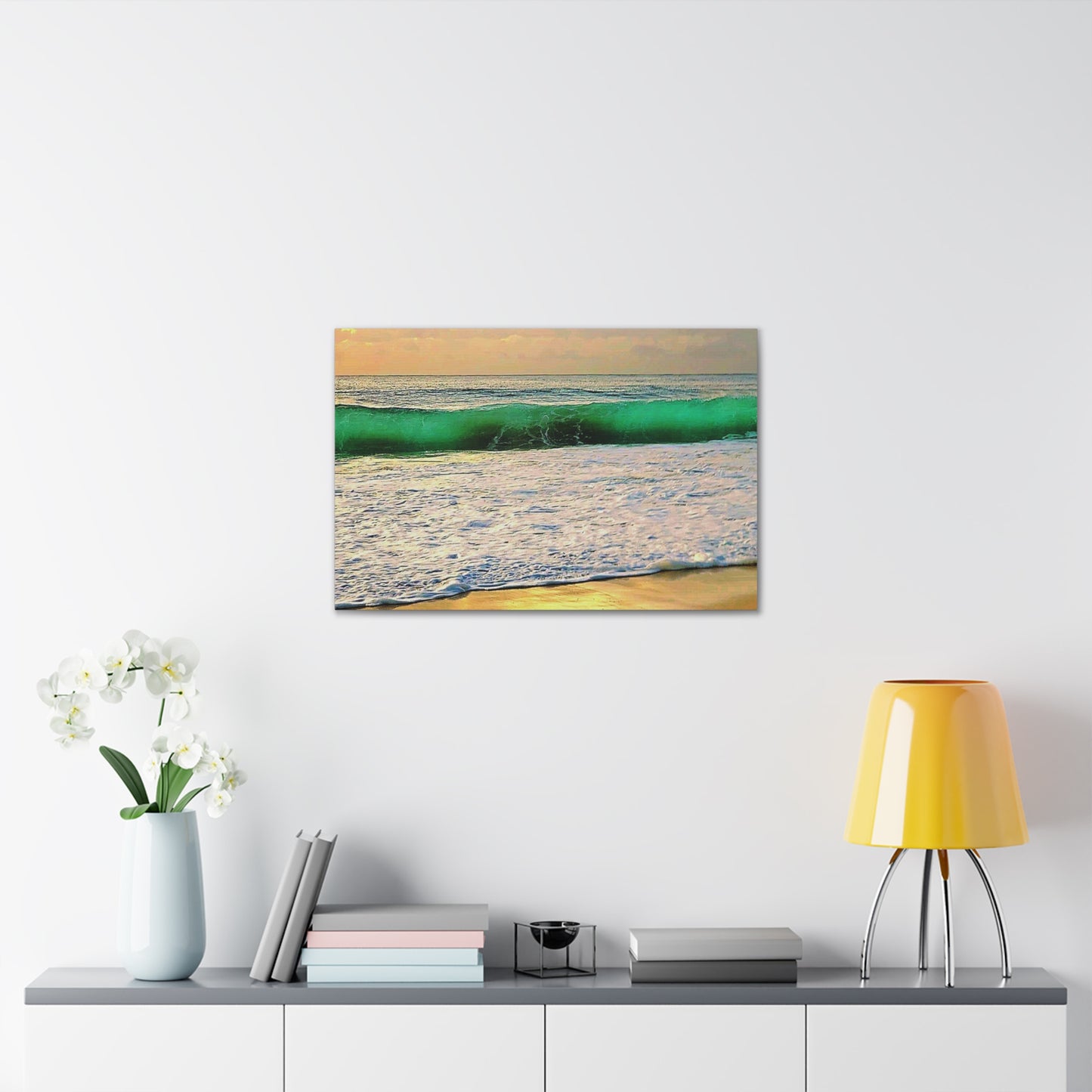 One Mile Green & Gold Canvas Print