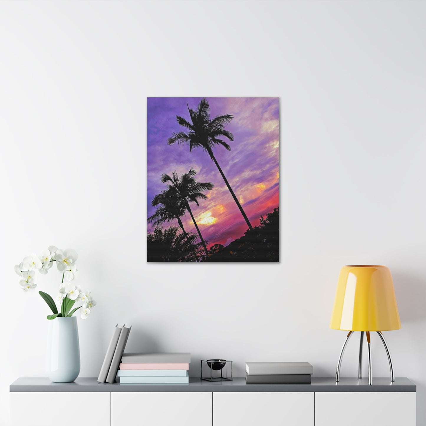 Palm Purple Sunset Canvas Print