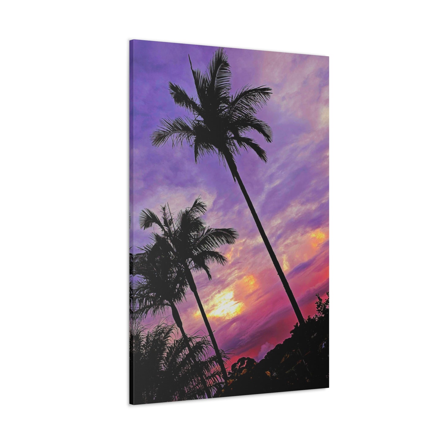 Palm Purple Sunset Canvas Print