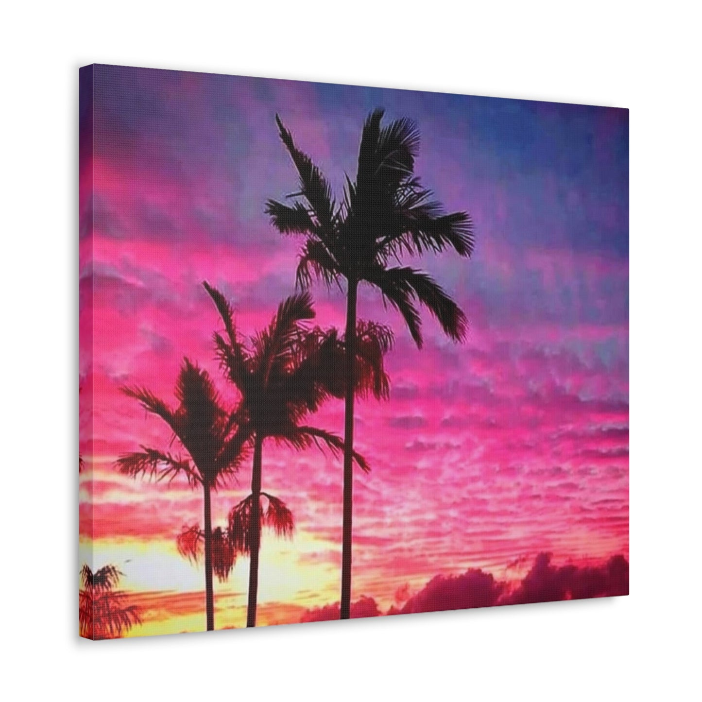 Cloudy Palms Canvas Print