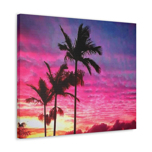 Cloudy Palms Canvas Print