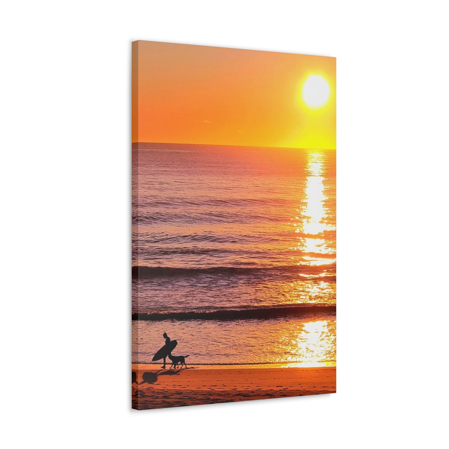 Sunrise Surfer Canvas Print